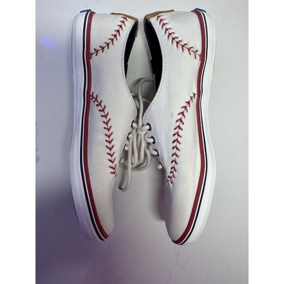 Keds Shoes Ortholite White Baseball Softball Slip-on Stitch - Women 5.5 - Kids 4 - Picture 4 of 6